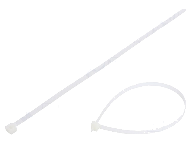 Kabelbinder; L: 380mm; W: 7,6mm; polyamide; 667N; natuurlijk Kabelbinder; L: 380mm; W: 7,6mm; polyamide; 667N; natuurlijk